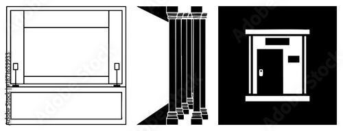 Architectural Elements Window, Columns, and Doorway Silhouettes