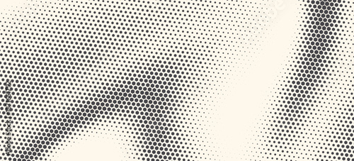 Hexagon Shapes Vector Abstract Geometric Technology Oscillation Wave Isolated on Light Background. Halftone Hex Retro Simple Pattern. Minimal 80s Style Dynamic Tech Wallpaper

