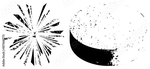 Hockey Puck and Fireworks Explosion Vector