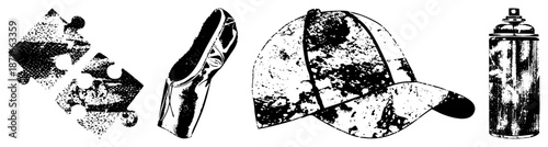 Graffiti Art Tools and Urban Creativity Symbols