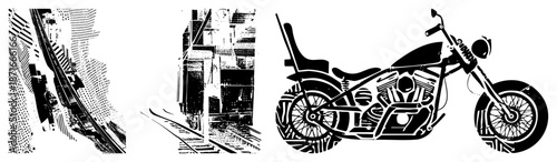 Vintage Motorcycle Chopper with Intricate Engine