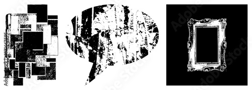 Abstract Geometric Shapes with Textured Halftone