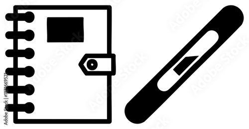 Spiral Bound Notebook and Highlighter Pen for Note Taking