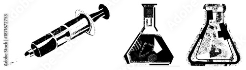 Medical Syringe and Laboratory Glassware with Distinctive Textures