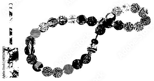 Intricate Beaded Necklace with Textured Circular Charms