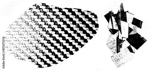 Abstract Geometric in Black and White Vector Art