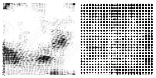 Halftone Dot Gradient and Grid Vector Graphic