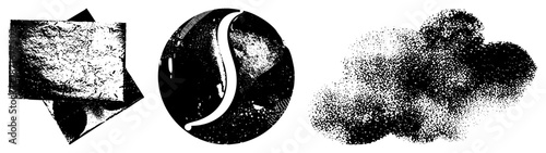 Abstract Geometric Shapes in Halftone and Texture