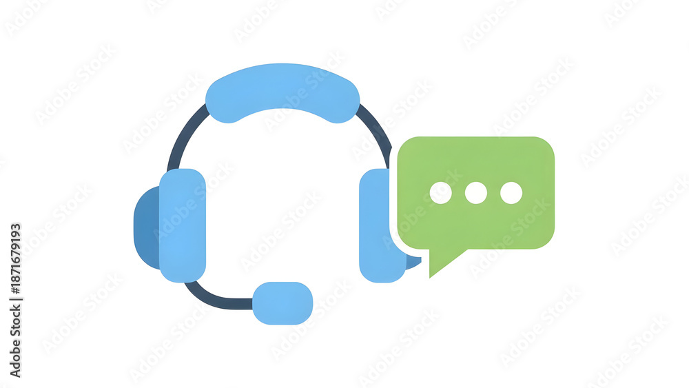 custom made wallpaper toronto digitalCustomer Support Headset with Speech Bubble.