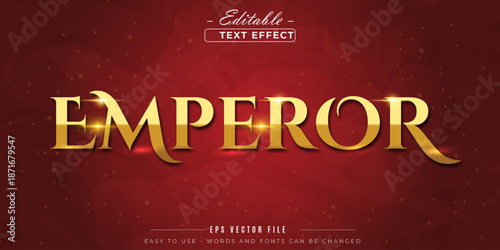 Emperor gold text, editable text effect.