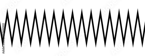 Black wavy zigzag line pattern isolated on white background. Abstract curve stroke element for design, border, and decorative projects. Minimal wave contour graphic illustration.
