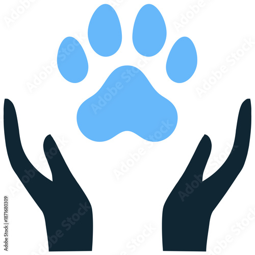 Pet care icon vector for veterinary services. Ideal for showing love, grooming, health support, and animal welfare symbols.