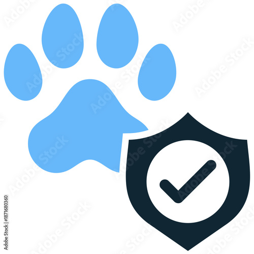 Pet insurance icon vector for medical coverage. Ideal for veterinary plans, health protection, financial safety, and claim forms.
