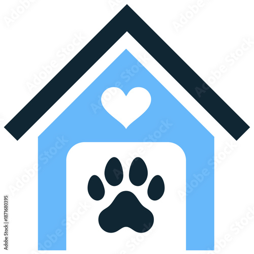 Animal shelter icon vector for rescue centers. Ideal for adoption drives, stray care, charity homes, and non-profit organization logos.