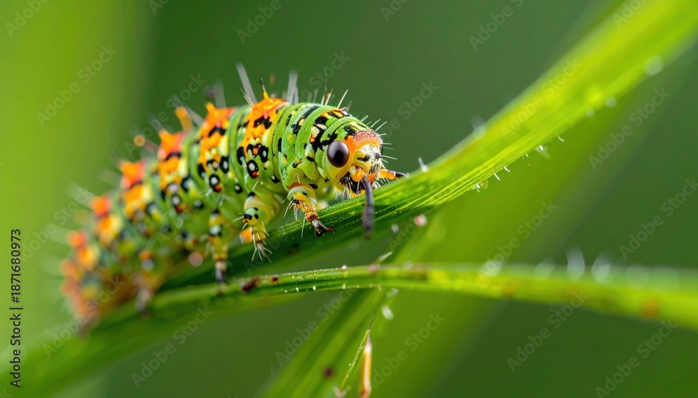 Fototapeta premium Caterpillar on leaf.