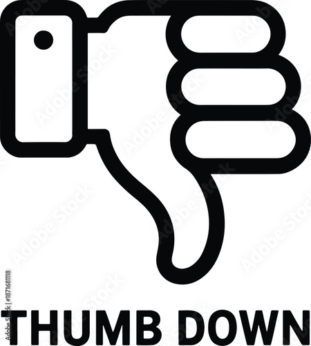 Thumb down icon for disapproval and dislike