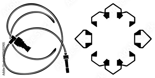 Coiled with Connector and Directional Arrow Symbols
