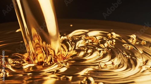 Wallpaper Mural Molten Gold Pouring into a Pool Creating Ripples and Waves with Dramatic Lighting Against a Dark Background Torontodigital.ca