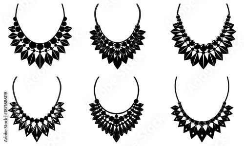 Six Black Feather Necklace with Transparent Background jewelry