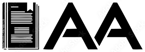 Bold Typography Letter A with Open Book Design