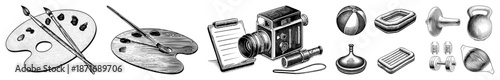 Vintage Art & Tools with Classic Toys and Fitness Gear