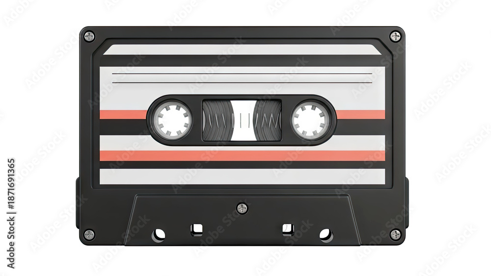 Obraz premium Cassette tape with coral and black stripes
