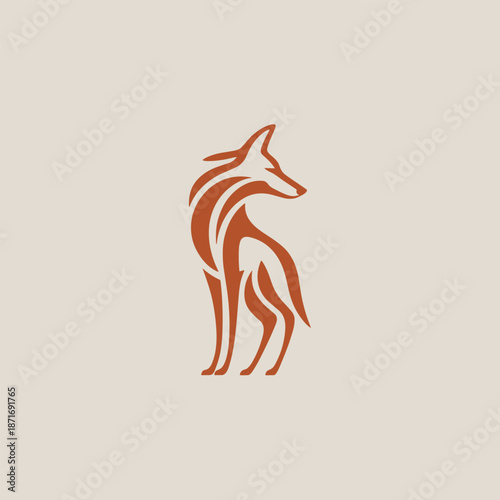 Stylized Wolf Silhouette: A refined silhouette of a wolf, depicted in a minimalist style against a subdued backdrop. It's a striking design that conveys elegance and strength.
