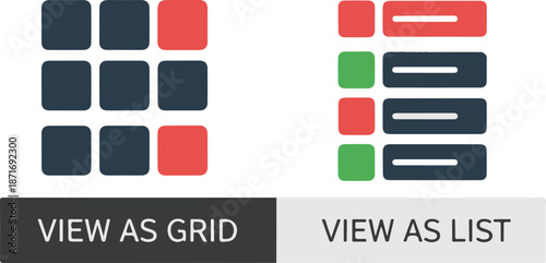 Viewing Interface Element Options as Grid or List Layout