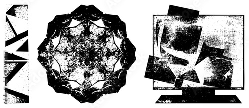 Abstract Geometric in Halftone Dot Style