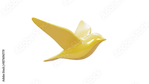 Golden Bird Sculpture in Flight
