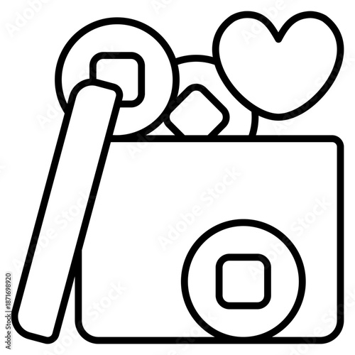 gift box icon with outline style and pixel perfect base. Suitable for website design, logo, app and UI. Based on the size of the icon in general, so it can be reduced.