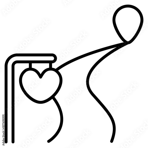 Roadmap Heart icon with outline style and pixel perfect base. Suitable for website design, logo, app and UI. Based on the size of the icon in general, so it can be reduced.