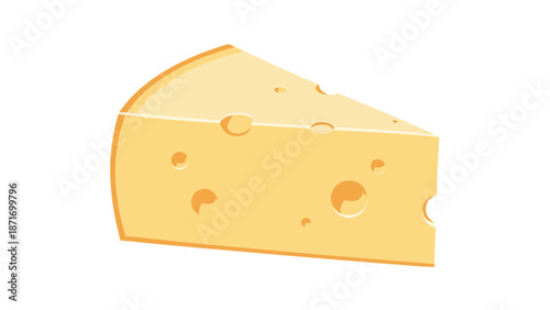 Delicious Swiss Cheese Slice Isolated on Transparent Background: Cartoon Style Vector Graphic for Food Illustrations, Restaurant Menus, or Cheese Promotion