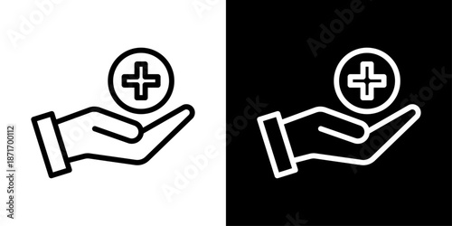 Medical support icon representing patient assistance, healthcare services, emergency help, medical care, and hospital support systems.