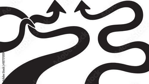 Wallpaper Mural Multiple Black Arrows on White Background for Directional Guidance Torontodigital.ca