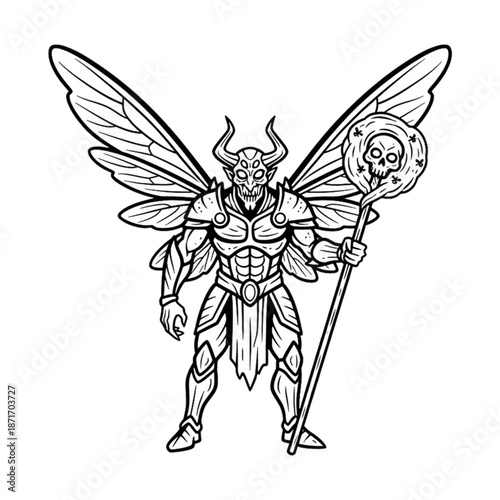 beelzebub demon character, isolated on white background.