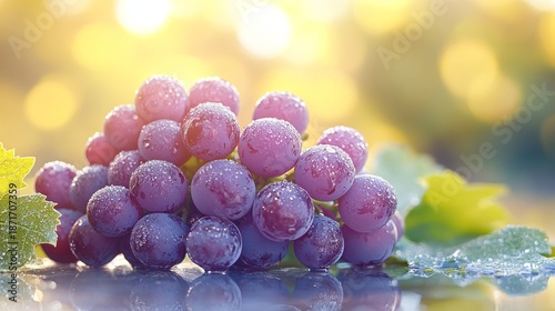 Wallpaper Mural Freshly Picked Grapes Glistening with Morning Dew in Nature's Light Torontodigital.ca
