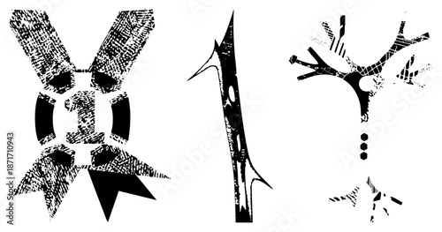 Abstract Stylized Tree, Branch, and Ribbon Vector with Textured