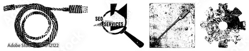 SEO Services Magnifying Glass with Text Overlay