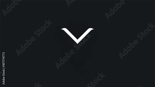 Elegant downward arrow symbol, representing direction and guidance, simple and clean design.