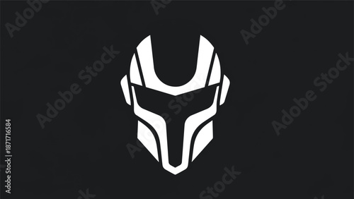 Futuristic helmet design with a strong, imposing presence, perfect for sci-fi themes.