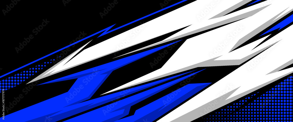 Εκτύπωση καμβά car warp decal design vector, stylish sports background with geometric sharp sha