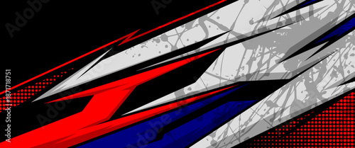 car warp decal design vector, stylish sports background with geometric sharp shapes