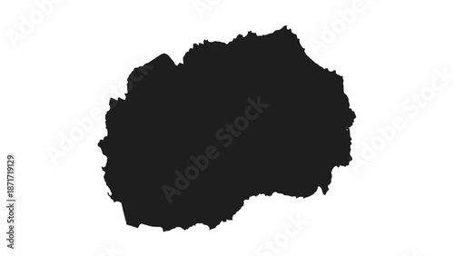 Map of North Macedonia country outline on an isolated white background.