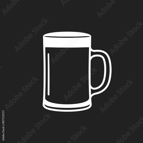 Beer Mug Illustration Simple Design Element.