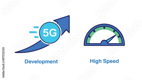 5G Development High Speed Meter with Blue Modern Design for Technology Advertising