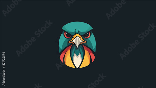 Intense avian portrait showcasing vibrant colors and sharp focus, a striking illustration.