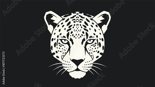 Elegant monochrome portrait of a majestic leopard, showcasing its intense gaze and spotted fur.