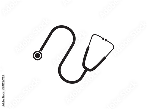 Stethoscope icon vector, diagnostic symbol, flat vector sign isolated on white background