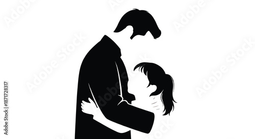 Couple embracing silhouette with transparent background